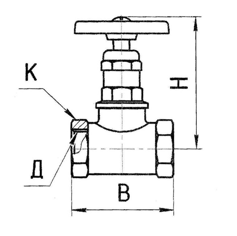 Кран запорный чертеж